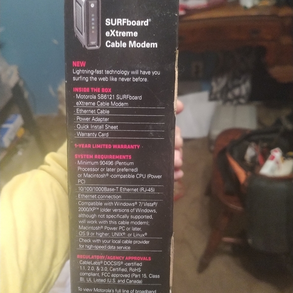 MOTOROLA SURFBOARD SB6121 DOCSIS 3.0 MODEM + Netg - Picture 5 of 5
